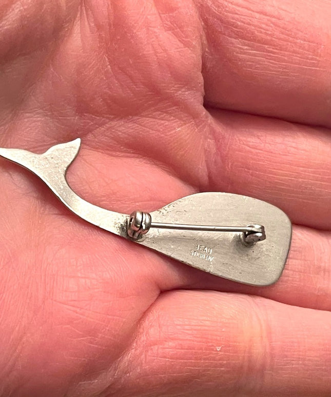 Vintage 1960s Beau Sterling WALE brooch