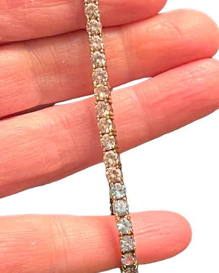Lovely multi color crystal Simulated stone gold plt Sterling silver bracelet