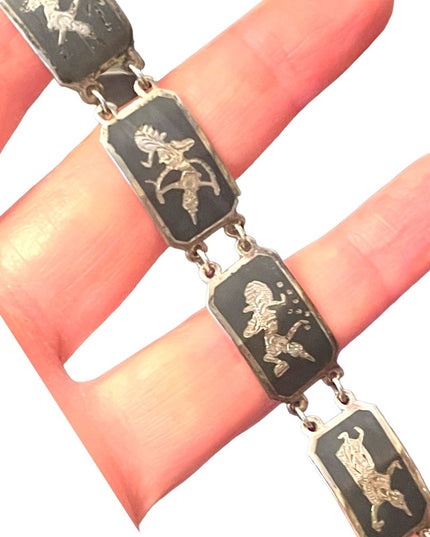Vintage Sterling silver 925 Siam Goddess bracelet