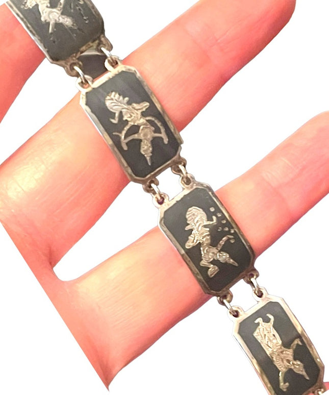 Vintage Sterling silver 925 Siam Goddess bracelet