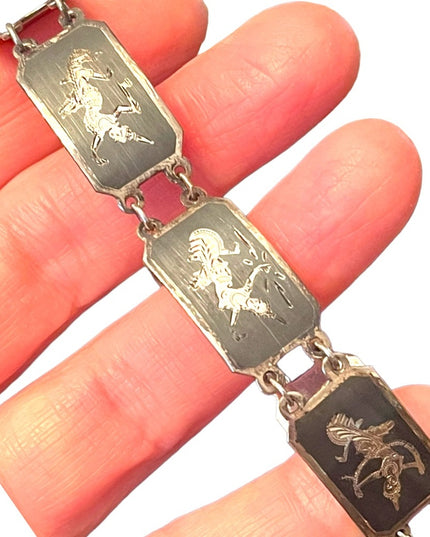 Vintage Sterling silver 925 Siam Goddess bracelet