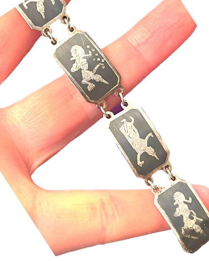 Vintage Sterling silver 925 Siam Goddess bracelet