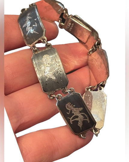 Vintage Sterling silver 925 Siam Goddess bracelet