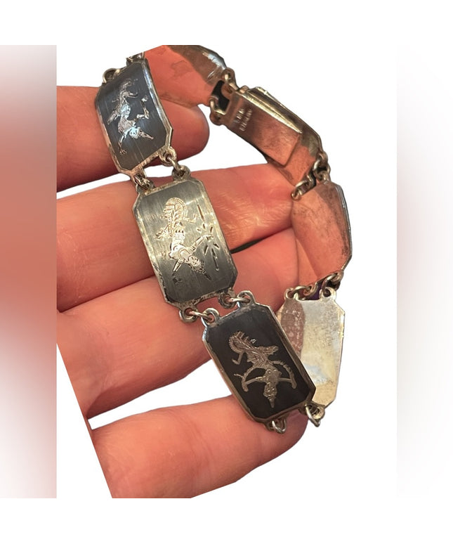 Vintage Sterling silver 925 Siam Goddess bracelet