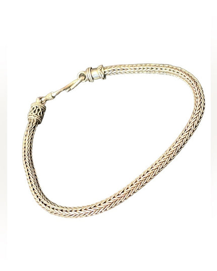 Vintage Sterling silver 925 Bali Balenisian bracelet solid wheat chain