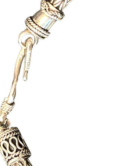 Vintage Sterling silver 925 Bali Balenisian bracelet solid wheat chain