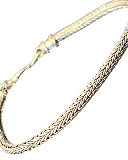 Vintage Sterling silver 925 Bali Balenisian bracelet solid wheat chain