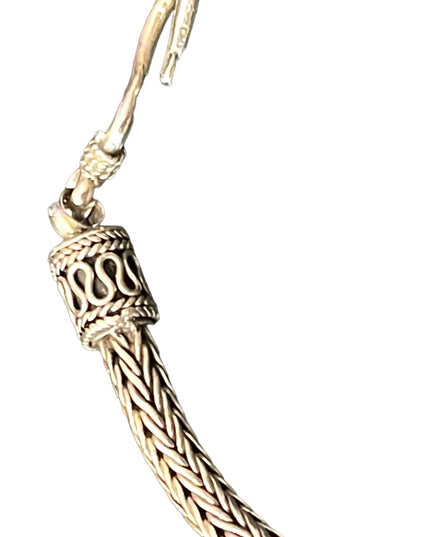 Vintage Sterling silver 925 Bali Balenisian bracelet solid wheat chain