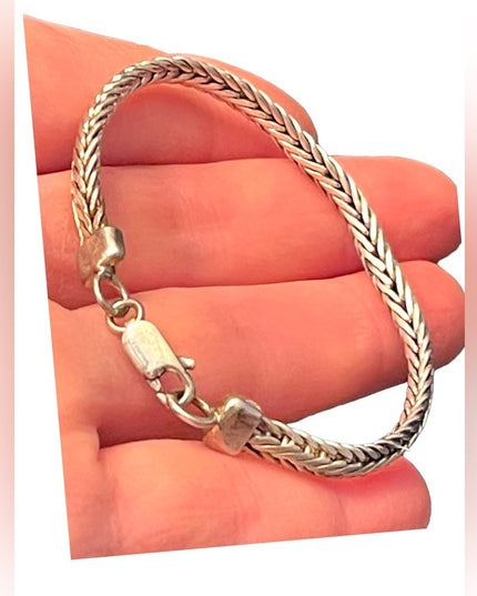 Vintage Solid Sterling silver 925 Wheat chain bracelet Bali Balenisian