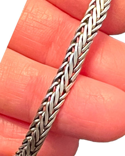 Vintage Solid Sterling silver 925 Wheat chain bracelet Bali Balenisian