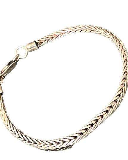 Vintage Solid Sterling silver 925 Wheat chain bracelet Bali Balenisian