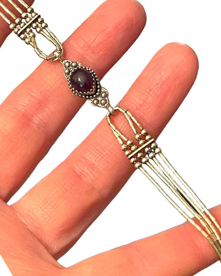 Carolyn Pollack Relios Vintage sterling silver amethyst southwestern bracelet