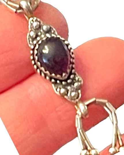 Carolyn Pollack Relios Vintage sterling silver amethyst southwestern bracelet