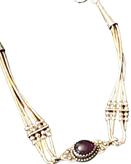 Carolyn Pollack Relios Vintage sterling silver amethyst southwestern bracelet