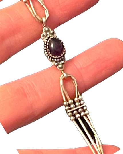 Carolyn Pollack Relios Vintage sterling silver amethyst southwestern bracelet