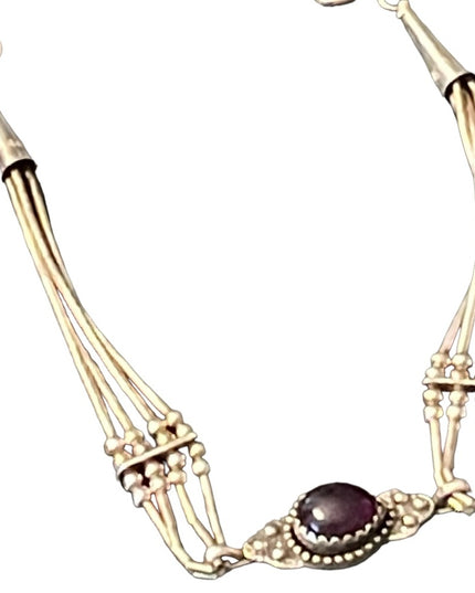 Carolyn Pollack Relios Vintage sterling silver amethyst southwestern bracelet