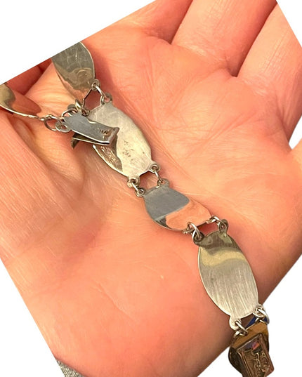 Vintage Siam sterling silver 925 black enamel goddess bracelet Nielo