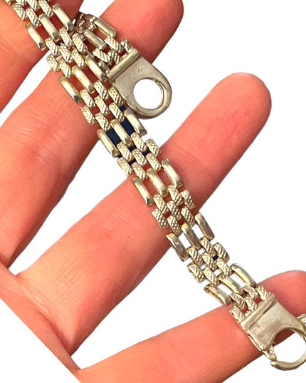 Lovely solid sterling silver 925 fancy link bracelet