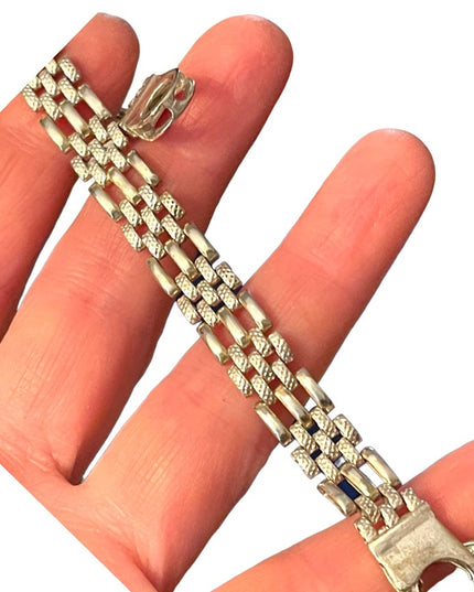 Lovely solid sterling silver 925 fancy link bracelet