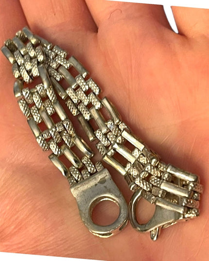 Lovely solid sterling silver 925 fancy link bracelet