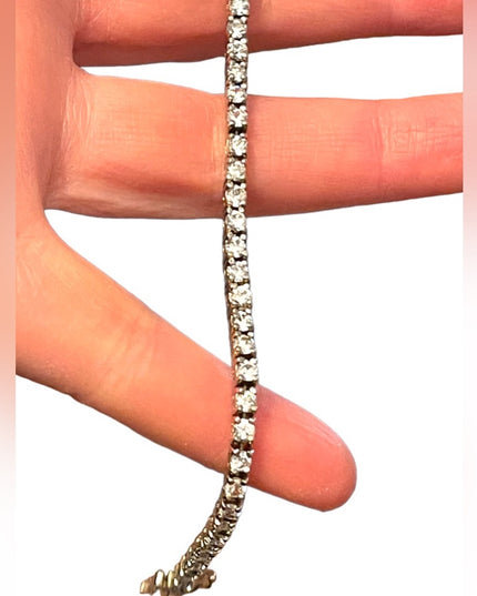 Sterling silver 925 Fancy crystal CZ simulated  tennis bracelet