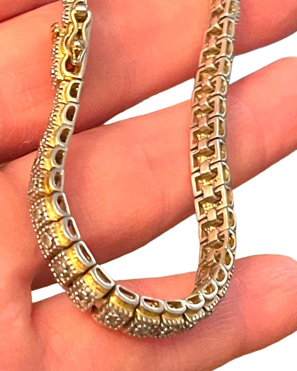 Sterling silver 925 GP Diamond illusion tennis bracelet