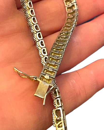 Sterling silver 925 GP Diamond illusion tennis bracelet