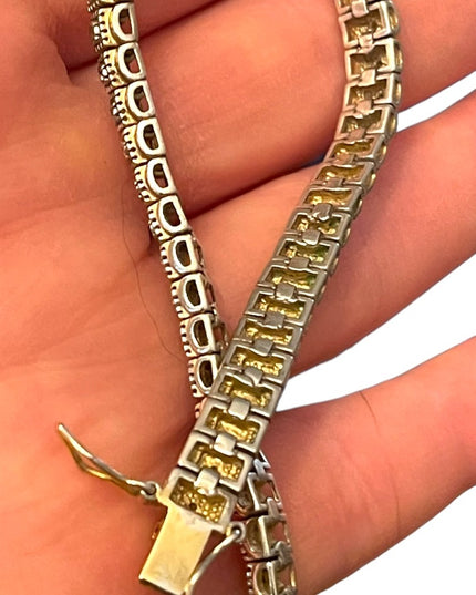 Sterling silver 925 GP Diamond illusion tennis bracelet