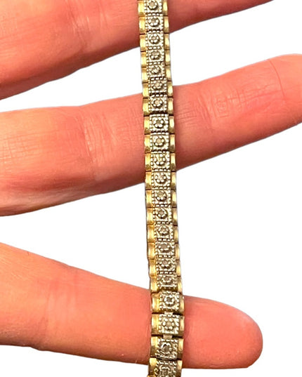 Sterling silver 925 GP Diamond illusion tennis bracelet