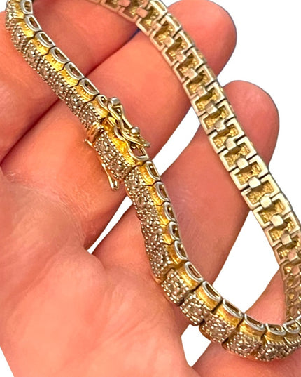 Sterling silver 925 GP Diamond illusion tennis bracelet