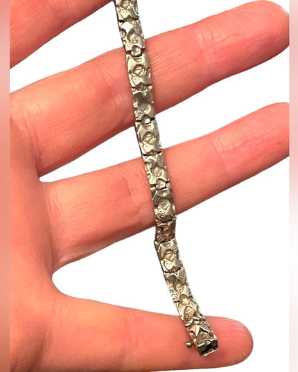 Vintage sterling silver 925 Solid modernist nugget bracelet