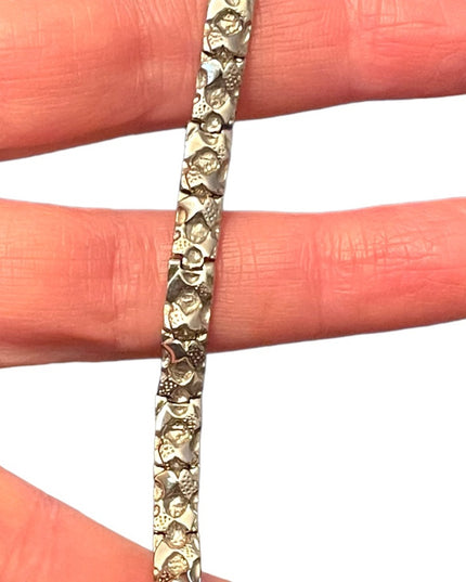 Vintage sterling silver 925 Solid modernist nugget bracelet