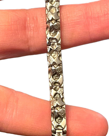Vintage sterling silver 925 Solid modernist nugget bracelet