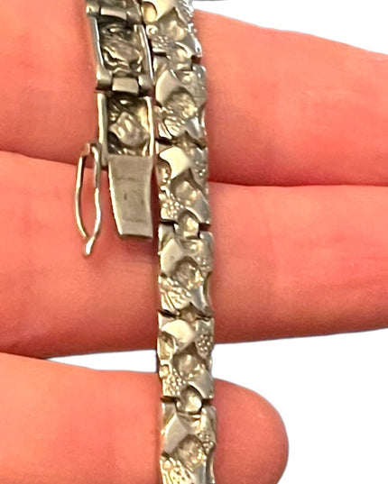 Vintage sterling silver 925 Solid modernist nugget bracelet