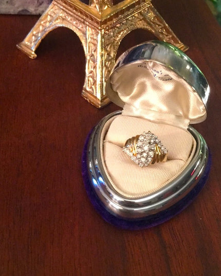 - 14k Gold 1 TCW Diamond cluster ring w/Appraisal