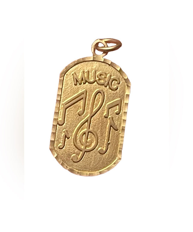 Vintage 10k GOLD Music Bracelet charm