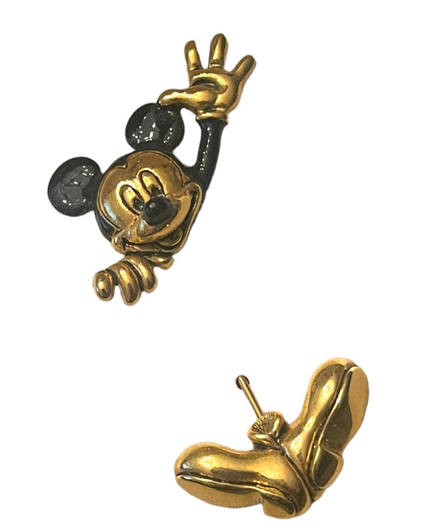 Vintage Napier Mickey Mouse brooch in BOX Gold finish black enamel Disney