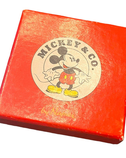 Vintage Napier Mickey Mouse brooch in BOX Gold finish black enamel Disney