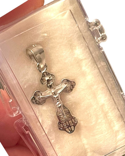 Sterling silver 925 Jerusalem Crucifix necklace pendant cross religious