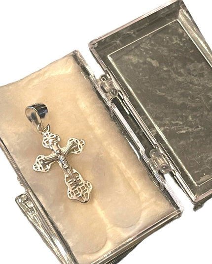 Sterling silver 925 Jerusalem Crucifix necklace pendant cross religious