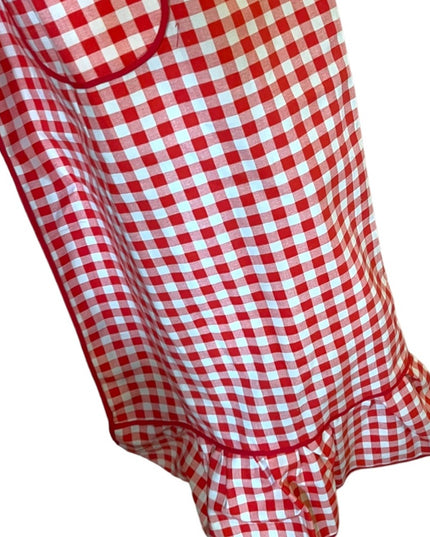 Vintage 1970s Heavy cotton Gingham 3/4 Apron Handmade High quality VG New cond