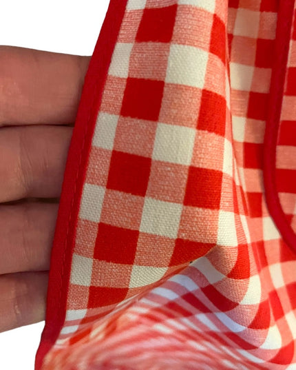 Vintage 1970s Heavy cotton Gingham 3/4 Apron Handmade High quality VG New cond