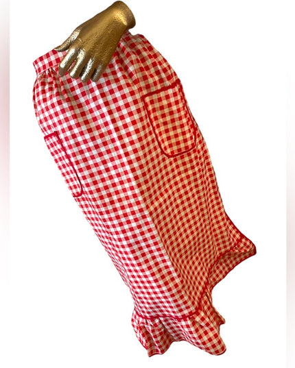 Vintage 1970s Heavy cotton Gingham 3/4 Apron Handmade High quality VG New cond