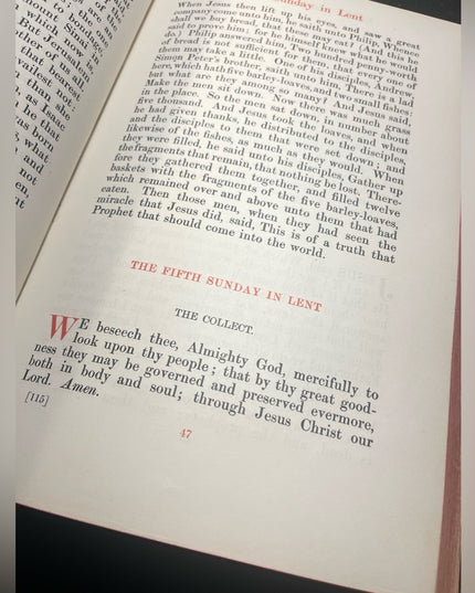 Vintage 1950s Catholic Holy Communion & Other services book Bk leather HC book