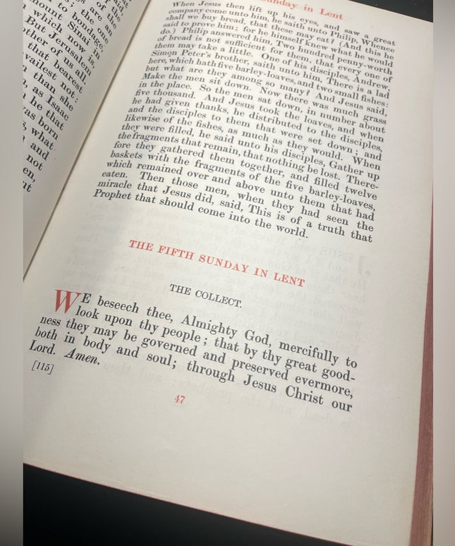 Vintage 1950s Catholic Holy Communion & Other services book Bk leather HC book
