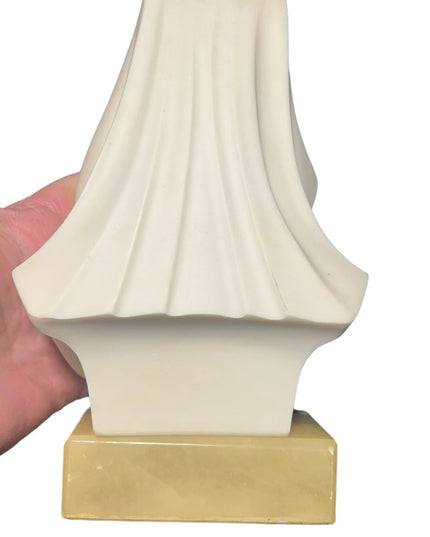 Vintage Alabaster Hand made Italy Carved Mary Madonna statue Mid century