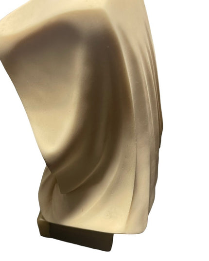 Vintage Alabaster Hand made Italy Carved Mary Madonna statue Mid century
