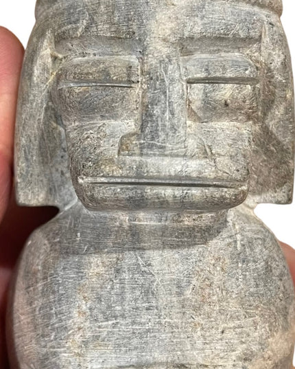 Vintage mid century Mexico Mayan Aztec Priest statue soapstone hand carved