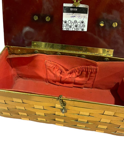Vintage 1950s Dorset Rex Fifth Ave Metal mesh gold finish acrylic box purse