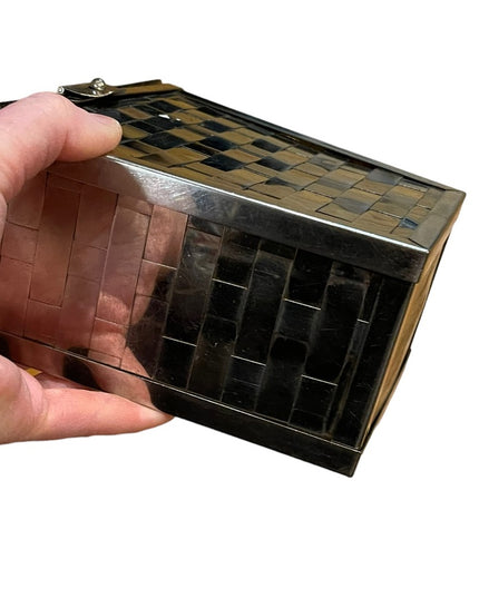 Vintage 1950s Dorset Rex Fifth Ave Metal mesh silver finish acrylic box purse